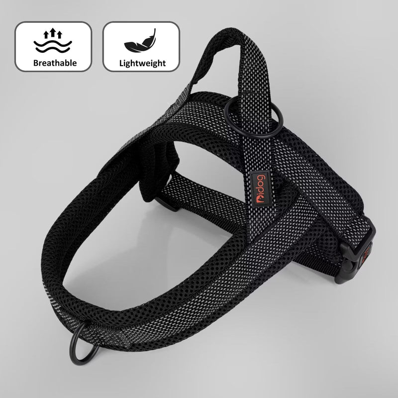 Didog No Pull Dog Harness with Breathable Mesh Padded, Full Reflective & Quick Fit Adjustable Vest Harness, Easy for Training Walking for Small & Medium and Large Dogs (Black, M) M:chest 21-26" Black - BeesActive Australia