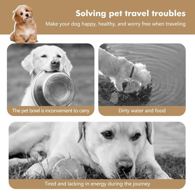 Travel Dog Bowls, Portable Food and Water Bowl for Dogs and Cats 2-in-1, Foldable Feeding and Food Storage Solution for Small & Medium Dogs, Ideal for Traveling & Camping (White, Small) white - BeesActive Australia