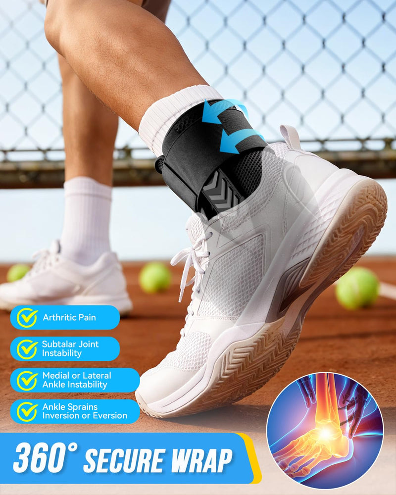 Ankle Brace for Sprained Ankle, Quick Lace-Up Ankle Support with Side Stabilizers & Auto-Shaped Pads, Slim Fit Stabilizer for Women Men, Fits in Shoes for Sports, Work & Injury Recovery (M) M(Ankle Size: 9.3"-9.8") - BeesActive Australia