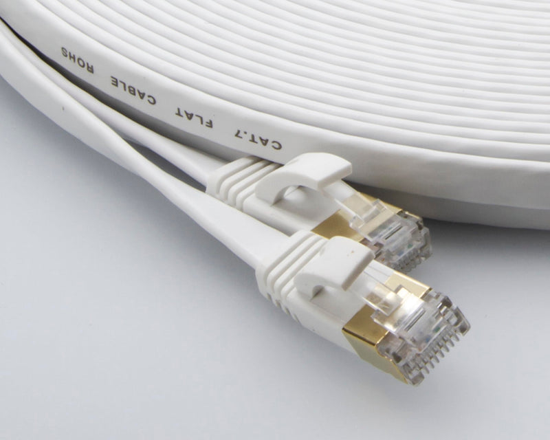 Triplett 75' White Flat CAT7 SSTP 28AWG Stranded Patch Cable (CAT7FL-75WH) 75'