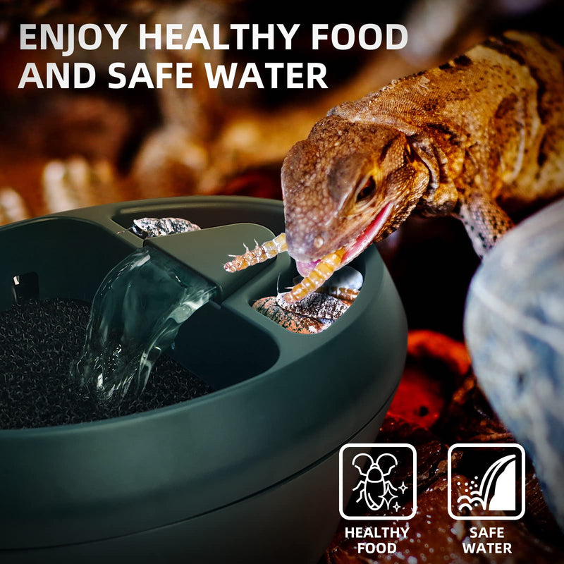 Reptile Drinking Water Fountain Chameleon Accessories Automatic Circulation System with Trough, Bearded Dragon Cage Accessories Reptiles Habitat Waterfall for Snake/Lizard/Chameleon/Turtle - BeesActive Australia