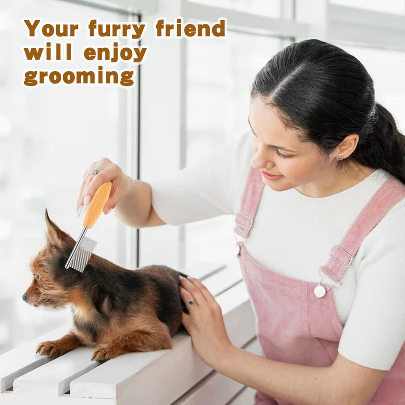 DLUGOPIS 4 In Pet Face and Finishing Comb for Dogs Small Faces Metal Pocket Comb Perfect For Matted Fur Knots Tangles - BeesActive Australia