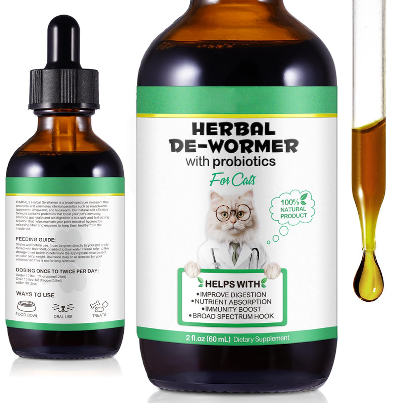 Specifically Formulated for Cats,Naturally Sourced Ingredients,Cats Natural Broad Spectrum Treatment with Probiotics,Gut Health,Digestive Support for All Cat All Ages and Breeds