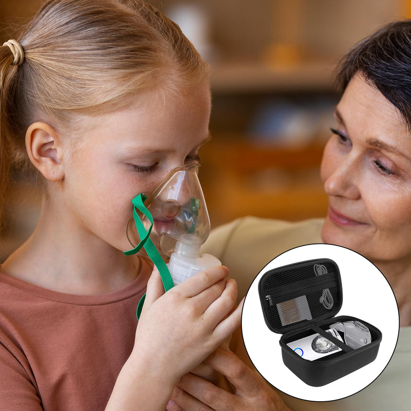 Carrying Case for Portable Handheld Inhaler Nebulizer Machine, Portable Nebulizer Hard Case for Travel, Asthma Inhaler Spacer Bag for Storage (Black) Black - BeesActive Australia