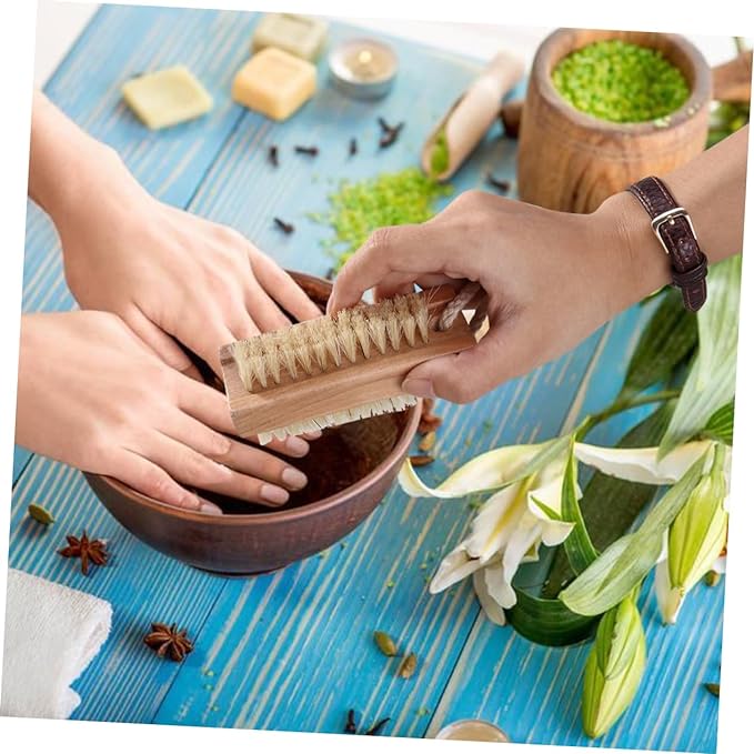 SOESFOUFU Tool Nail Cleaning Up Brush Female Tools Cleaning Tools Nail Scrub Brush Nail Brush Nail Scrubber Hair Nail Polish Small Brush Wooden Brush Cleaning Brush Miss Bamboo - BeesActive Australia