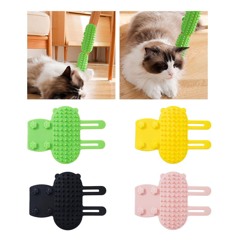 Cats Wall Corner Groomer Scratcher Comb for Boredom Cats Self Face Groomer Furniture Protective Table Leg Massage Brush Yellow - BeesActive Australia