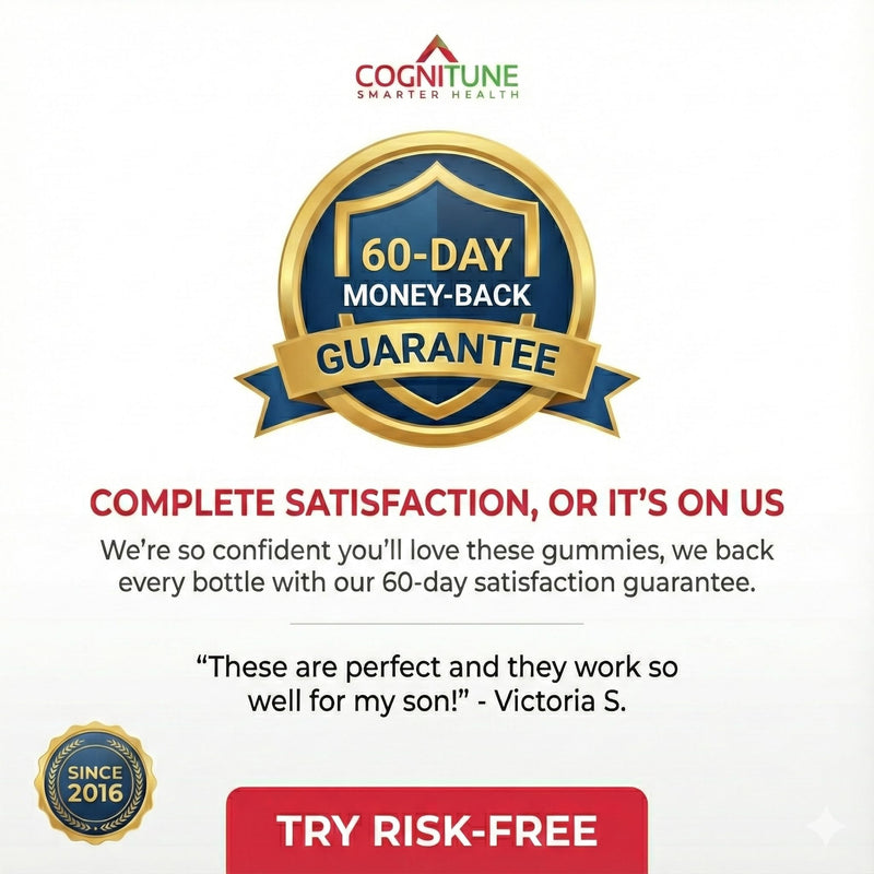 CogniTune L-Methylfolate 1000mcg Gummies, 5-MTHF Folate for Brain, 120 Ct | Strawberry chewable Vitamin B9 for kids and adults. Ideal daily MTHFR support for focus, mood and heart vitality 120 Count (Pack of 1)