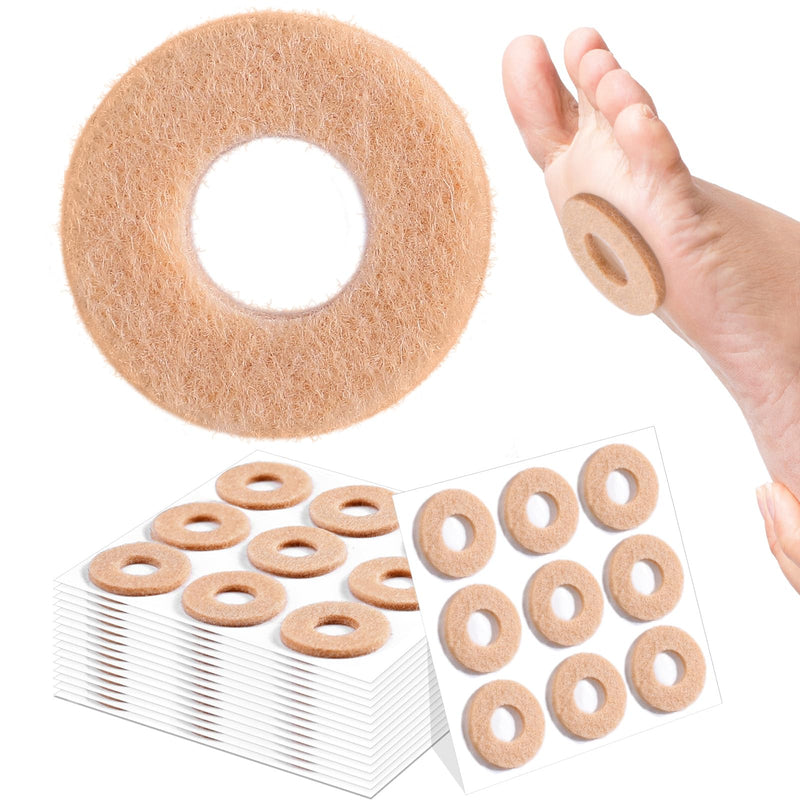 Nuanchu 90 Pcs Callus Pads for Bottom of Foot Soft Felt Callus Cushions Round Shape Corn Pads Self Adhesive Feet Corn Cushion for Men and Women Feet Toes Heel Pain Relief(Regular for Foot) Regular for Foot - BeesActive Australia