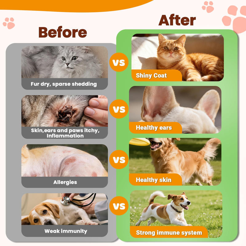 Yeast Infection Treatment for Dogs & Cats-Natural Fast Relief Drop for Itchy Skin, Ears & Paws Redness -Supports Allergy, Inflammation & Immune Health,2 fl oz Salmon Flavor(2 Pack) 2 Pack