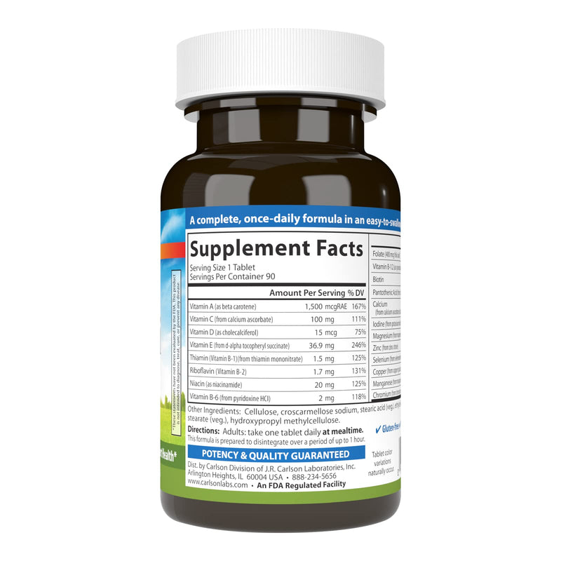Carlson Mini-Multi, Small Multivitamin Tablets, 90 Mini Tablets | Vitamins & Minerals; Optimal Wellness; Mini Multivitamins; Multivitamin Mini Tabs; Easy to Swallow