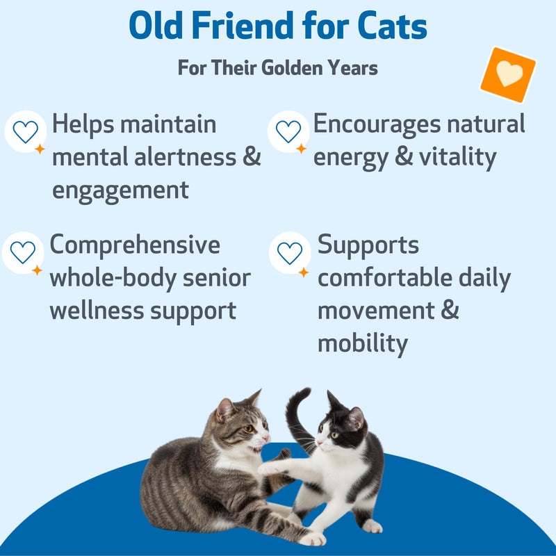 Pet Wellbeing Old Friend for Senior Cats - Supports Immune System Health, Joint Mobility, Healthy Energy Levels, Alfalfa, Reishi - Veterinarian-Formulated Herbal Supplement 4 oz (118 ml) 4 fl oz (118 ml)