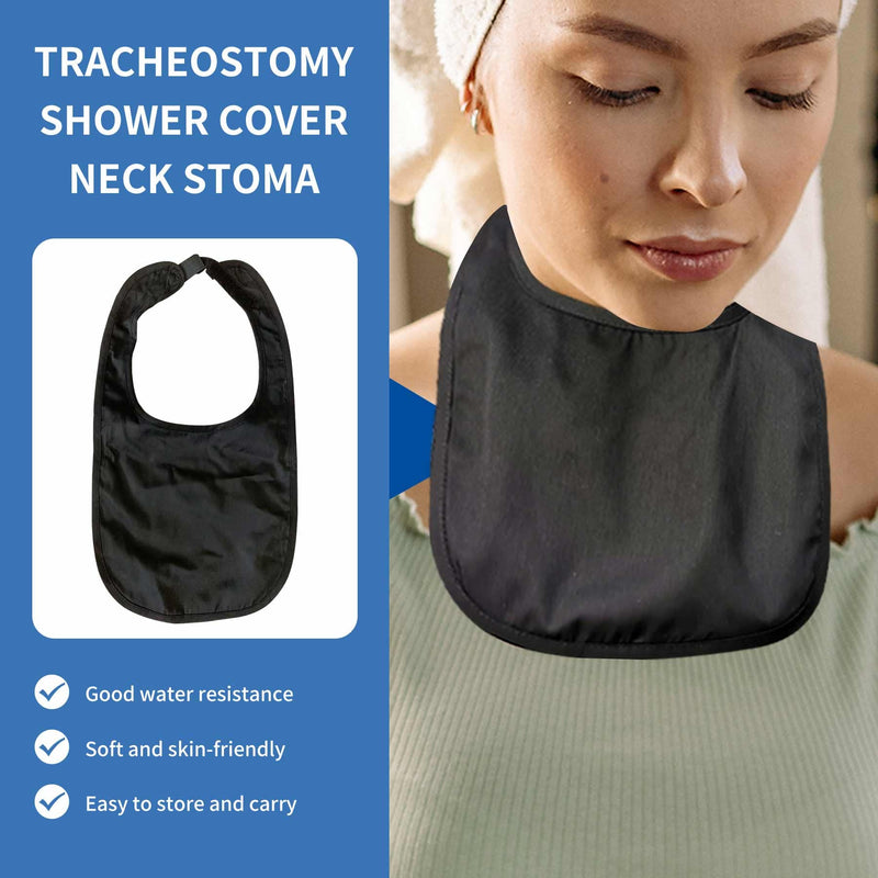 Tracheostomy Shower Cover Neck Stoma Protector Tracheostomy Supplies Breathable Tracheotomy Cover Adjustable Stoma Covers (black) - BeesActive Australia