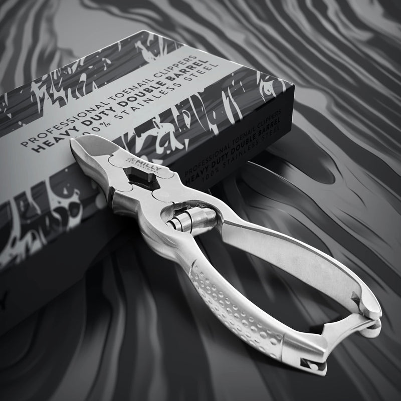 High Carbon Steel Professional Nail Clippers for Seniors & Podiatrist Toenail Clippers | Hammer Forged to Trim Thick or Hard Toenails | Heavy Duty Toenail Clippers for Thick Toenails (Silver) Silver