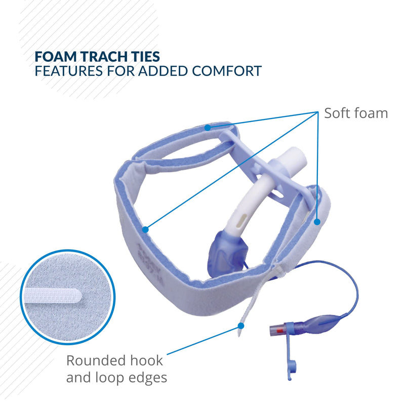 TIDI Posey Foam Trach Tie – Medium – 1 Package of 12 Ties – Tracheostomy Tube Holder – Home Care (8197M) Standard Trach Tie - BeesActive Australia