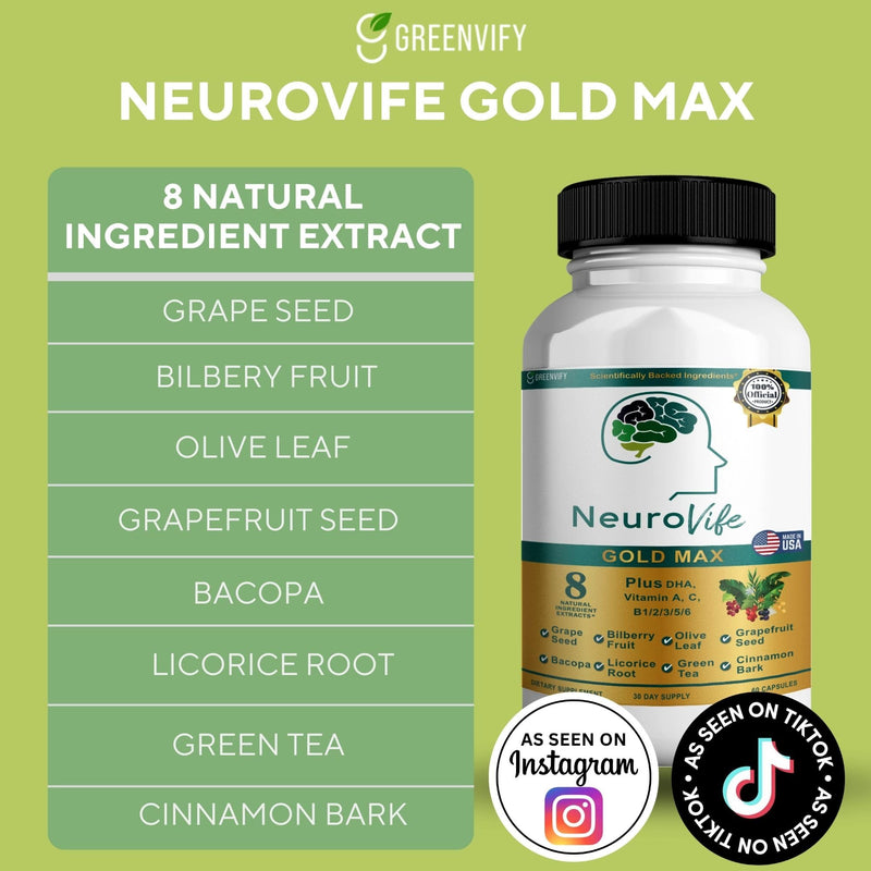 NeuroVife Gold Max Nootropic Formula, Cognitive Focus and Clarity Complex, 60 Capsules 1