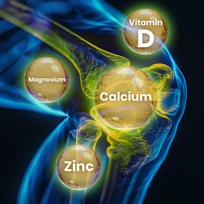 Calcio & MAS Calcium Magnesium Zinc Supplement with Vitamin D, 10 Servings - VIT D Mg Zn Ca Mineral Supplements for Women and Men - Liquid Wellness Formula for Bone Strength and Teeth Support