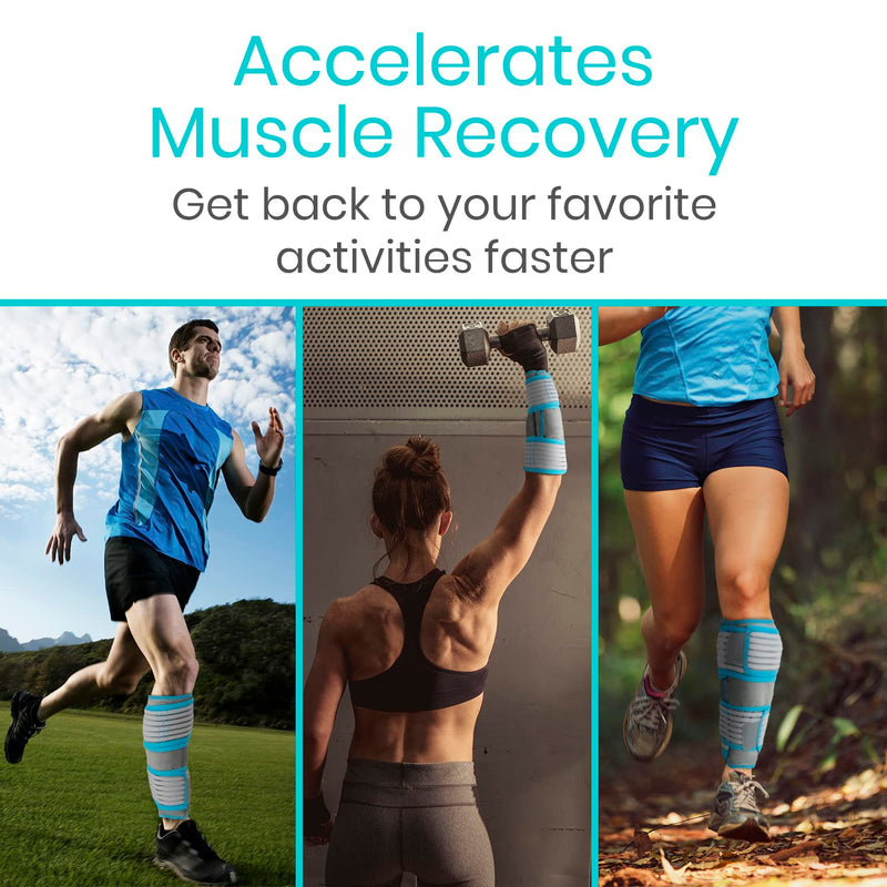 Vive Calf & Shin Ice Pack Wrap (Single) - Extra Strength Hot & Cold Therapy for Shin Splints & Leg Pain - Adjustable Compression Straps to Stay in Place - Flexible When Frozen with 30+ Minutes of Cold Single - BeesActive Australia