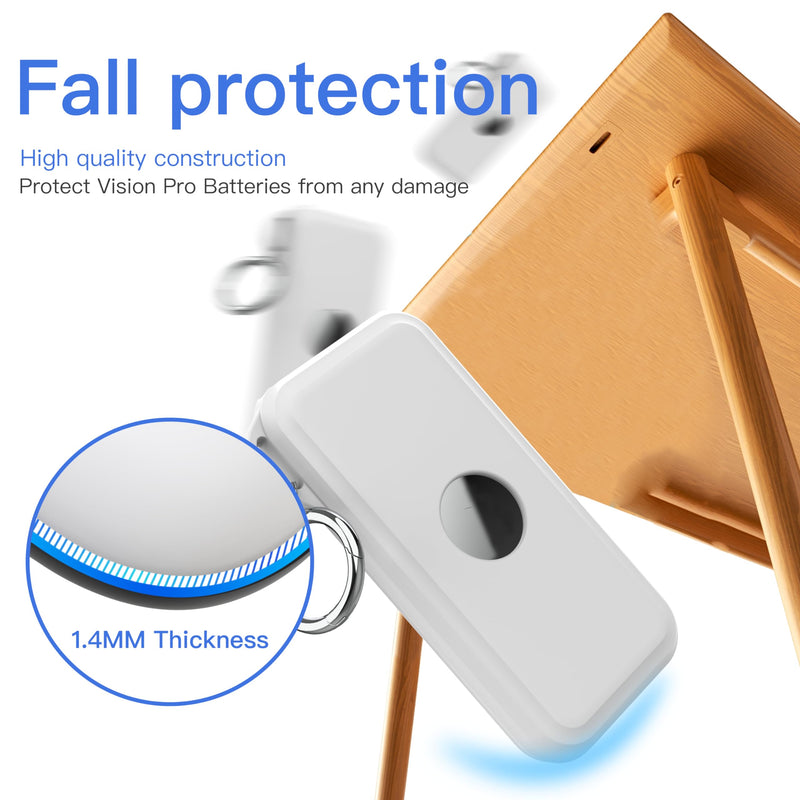 DamonLight Protective case for Apple Vision Pro Battery, Anti-Scratch Silicone Cable-Holder for Power Bank Acceeessoriees (White) White - BeesActive Australia