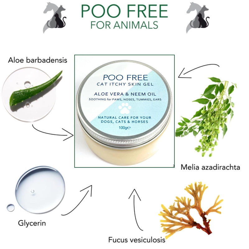 Neem & Aloe Soothing Cat Gel – Ultra-Gentle Targeted Skin Comfort – 99% Natural Origin – Fragrance-Free & Essential Oil-Free – Calms Sensitive Skin & Areas of Discomfort – UK Made – 100g