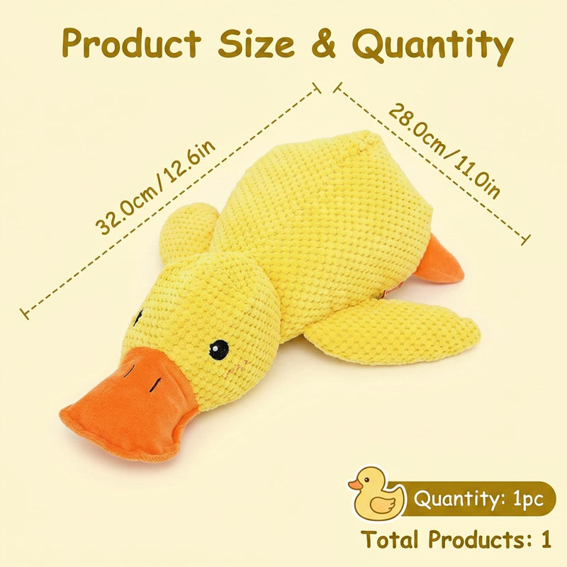 1Pcs Duck Dog Toy, Duck Dog Toy for Dental Care and Anxiety Relief, for Pet Chew Toy Interactive Play and Cuddling Duck Toy for Dogs, Yellow