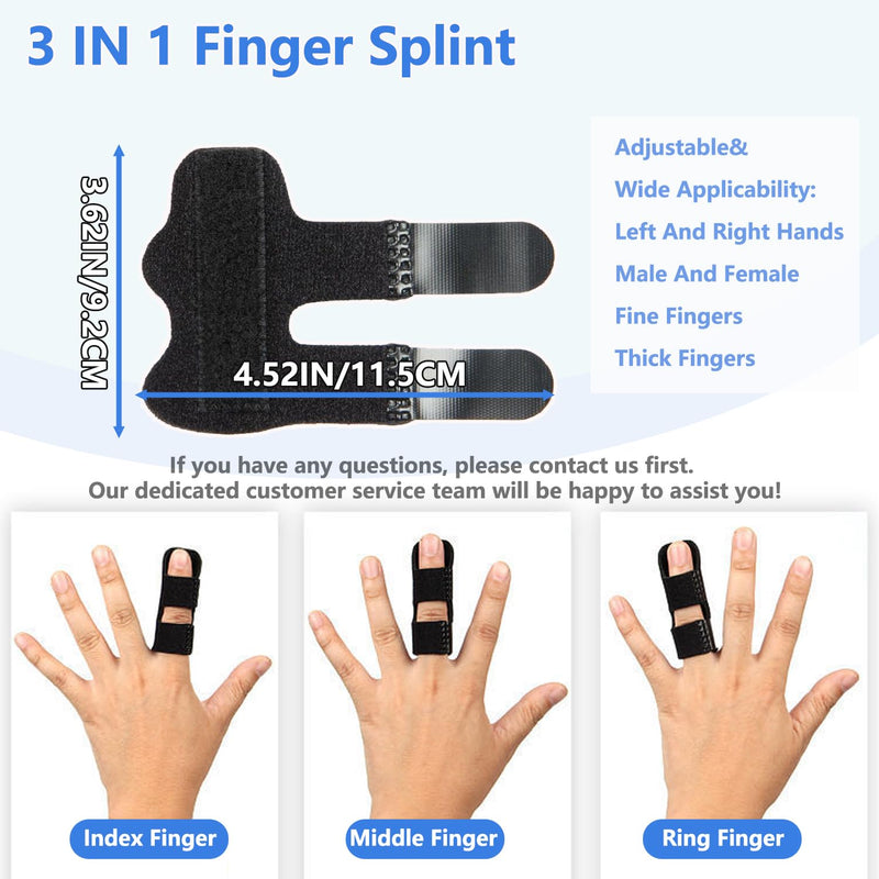 2 Pack Adjustable Trigger Finger Splints, Support for Arthritis, Tendonitis, and Hand Injuries – Ideal for Index, Middle, and Ring Fingers, Comfortable Night & Day Use - BeesActive Australia