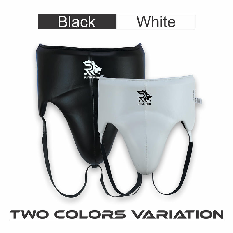 Leather Groin Guard with Protective Cup for Men Boxing MMA Muay Thai Kickboxing Taekwondo and Martial Arts Training Protector White Large - BeesActive Australia