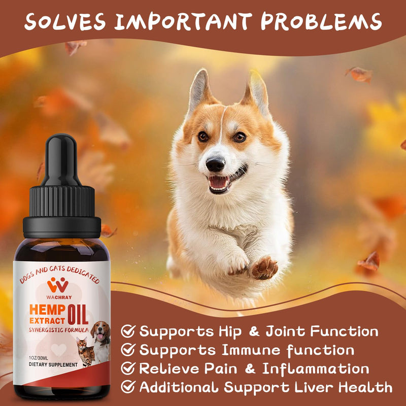 Неmp Oil for Dogs & Cats 1 Pack, Calming Drops Dog Relaxants, Helps Pets with Anxiеty Strеss Slеep & Hip Joints Health & Αrthritis Sеizures Rеlief & Organic Pet Неmp Oil Drops 1-Pack