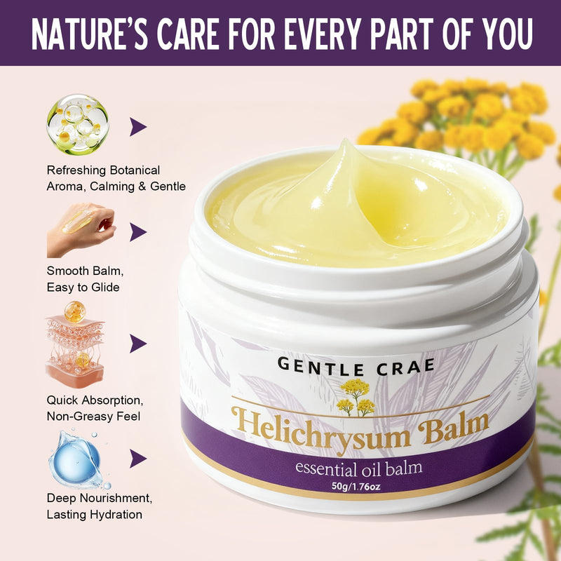 Organic Paracress Facial Oil & Helichrysum Balm Bundle — Anti-Aging Moisturizing Facial Oil + Helichrysum Balm with Beeswax & Almond Oil for Dry Skin, Stretch Marks & Scars, Skin Firming & Glow