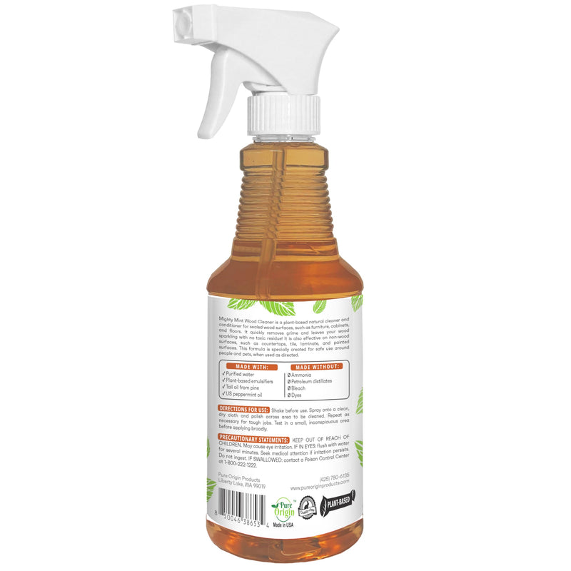 Mighty Mint Wood Cleaner and Conditioner, Non-Toxic, Spray Cleans and Renews Wood, Natural Peppermint Scent, 16oz - BeesActive Australia