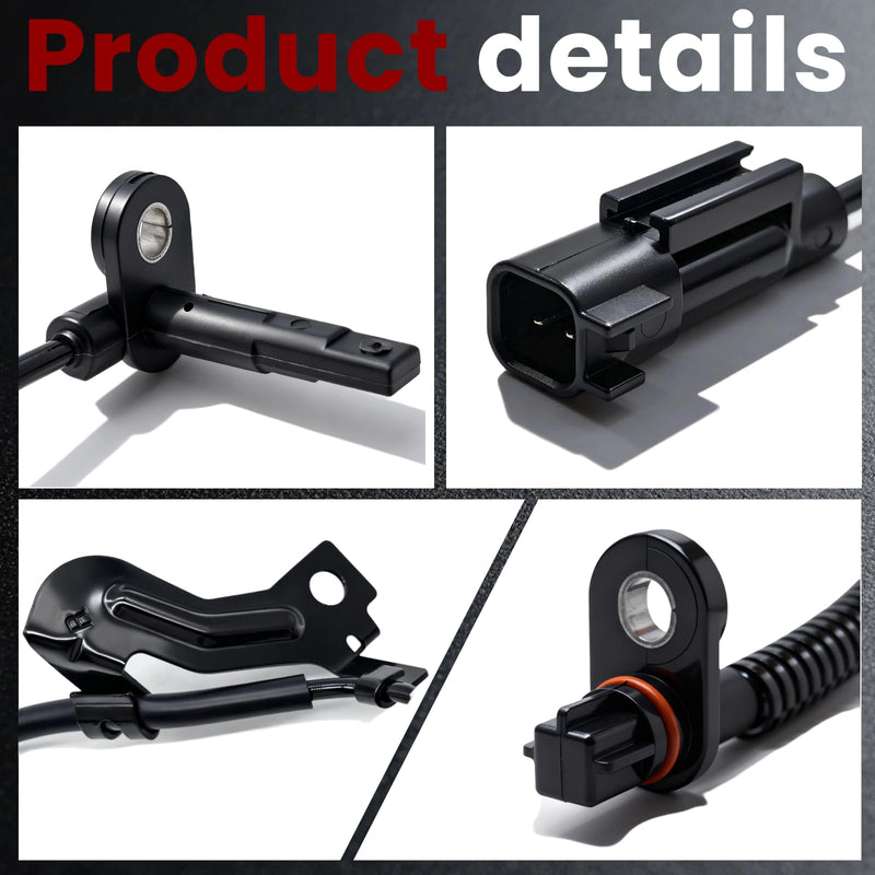 ABS Wheel Speed Sensor 4-Pack Complete Set, Compatible with 2007-2016 Compass Patriot & 2007-2012 Caliber, Replaces OE 5105573AB 5105572AB, Fits 1.8L 2.0L 2.4L Engines, Direct Fit