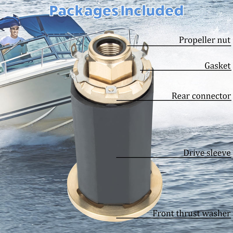 835257Q1 Flo-Torq II Hub Kits Replacement fit Mercruiser Alpha One/Bravo One Mercury Mariner Outboard Boat Motos 60-300 HP, for 15 Spline Tooth Propeller Installation Parts