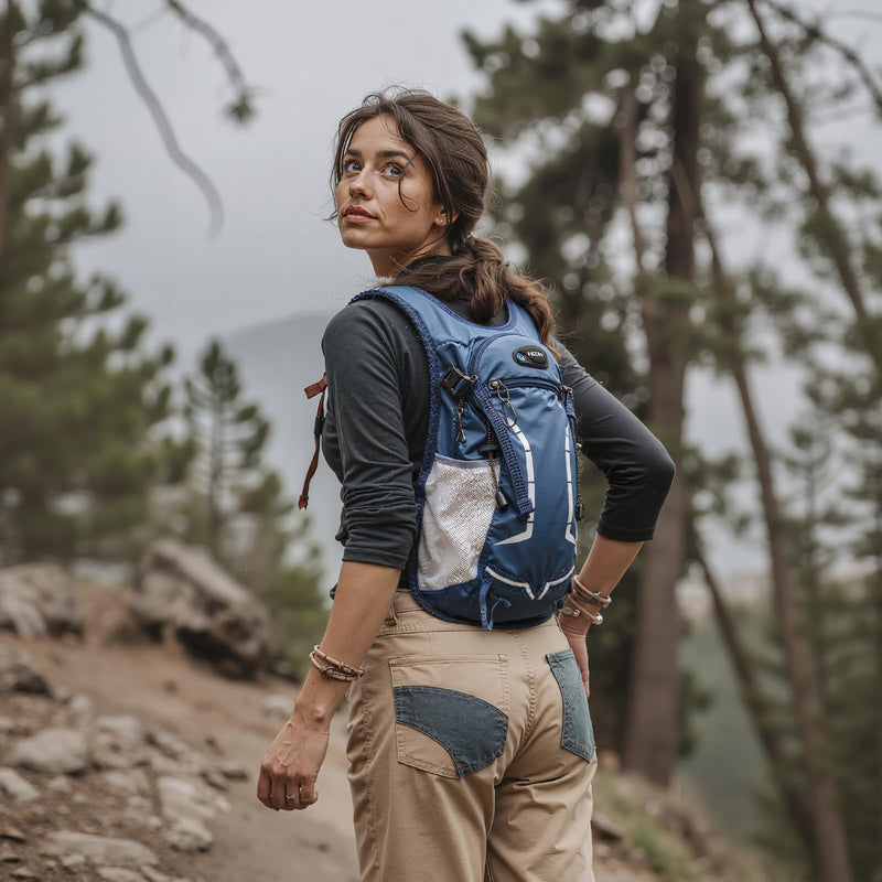 12L Hydration Backpack for Men Women,Lightweight Hydration Pack with 2L Water Bladder, Water Backpack for Cycling,Hiking,Rave,Biking and Running Outdoor Activities NAVY BLUE 12L