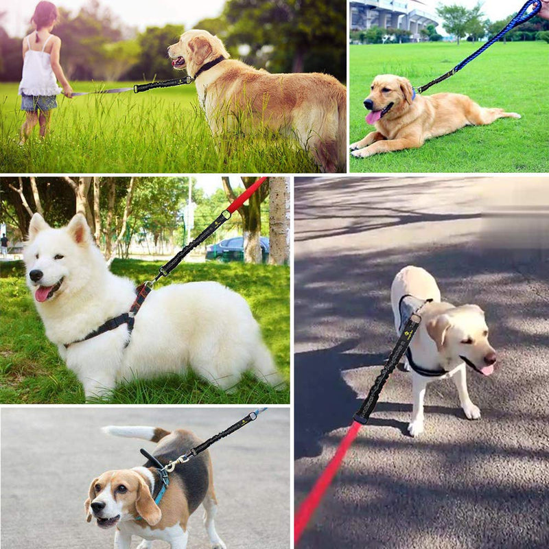 Bungee Dog Leash Extension Attachment, 18” Shock Absorbing Lead Extension Absorber, Prevent Injury on Arm and Shoulder & Save Dogs from Getting Hurt, Great for Bicycle, Running, Walking Black