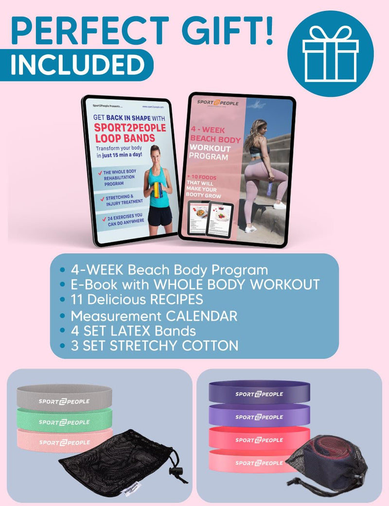 Resistance Bands for Working Out, Exercise Bands, Workout Bands, Booty Bands, Fitness Bands, Excersing Bands, Resistance Bands for Legs, Resistance Band Gym, 7 Resistance Levels, E-book & Recipes Incl