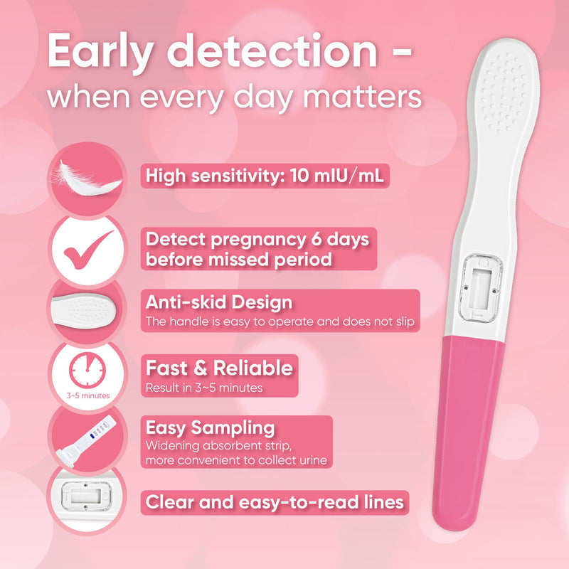 Wondfo Early Result Pregnancy Test Sticks-6 Days Before Missed Period-Rapid Detection at Home Pregnancy Test (10 Pack) 1 Count (Pack of 10) - BeesActive Australia