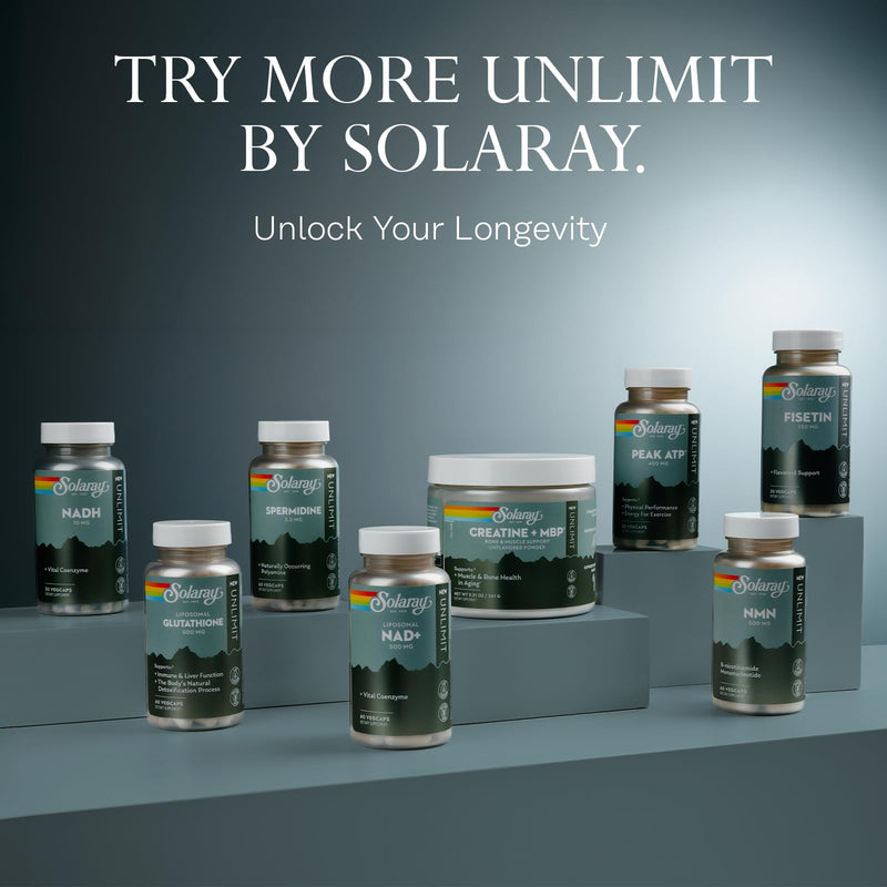SOLARAY Peak ATP 400 mg - Physical Performance and Exercise Energy Supplements - Stim Free Pre Workout Pills - No Caffeine or Gluten - Lab Verified - 30 Servings, 30 VegCaps