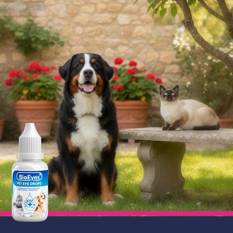 Dog Eye Drops - Cat Eye Drops - Vet Recommended Pet Eye Drops to Clean and Soothe Eye Infections, Allergies, Dry & Pink Eyes, Tear Stain Remover for Dogs, Cats, Horses & Birds (30 ml) 30 ml