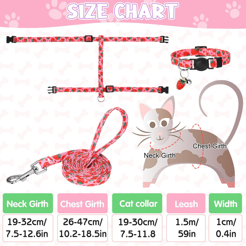 2 Pack Cat Harness and Leash, Escape Proof Adjustable Kitten Harness with Leash Collar, Lightweight Soft and Comfortable, for Small Medium Cat Safe Walking and Travel - BeesActive Australia