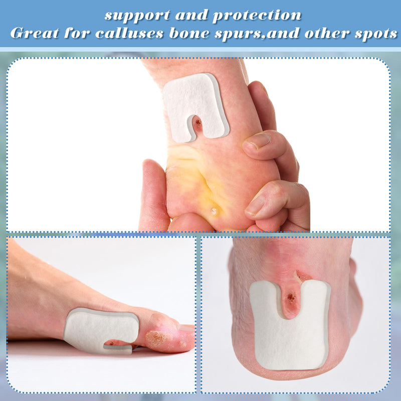 60 Pads U-Shaped Felt Callus Pads Thick Callus Cushions Adhesive Metatarsal Foot Forefoot Horseshoe for Feet Pain Relief, Keep Calluses from Rubbing on Shoes for Men Women 60 - BeesActive Australia