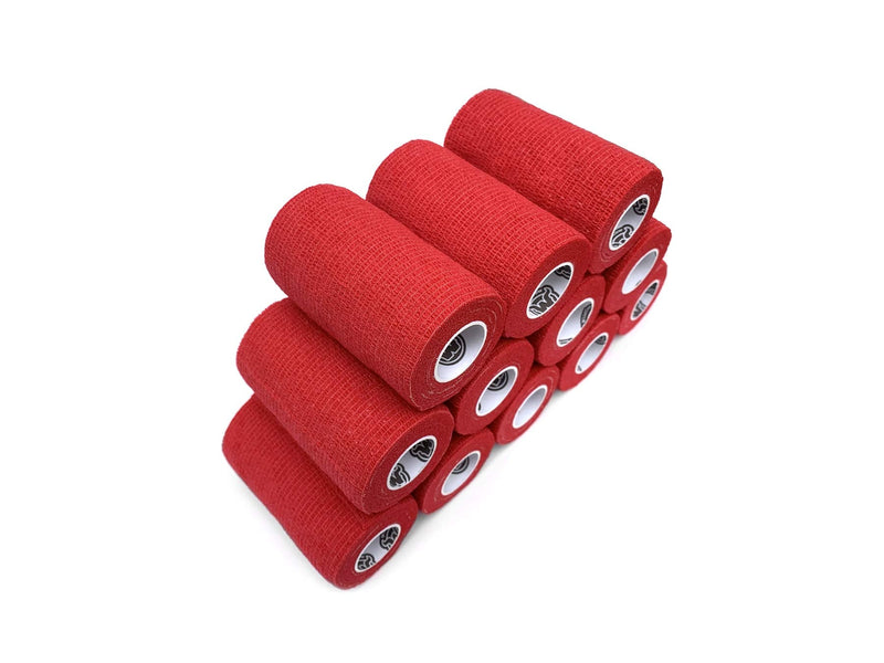 4" Red Vet Wrap Tape Bulk, 12 Pack Cohesive Bandage Wrap, Self Adherent Grip Rolls … 4 Inch - BeesActive Australia