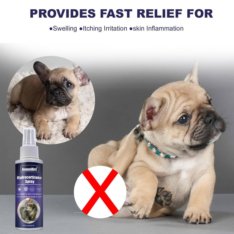 Skin & Wound Care Spray for Dogs & Cats – Hot Spot Spray for Dogs, Pet Skin Soothing Spray, Helps Itch Care Alleviate Sensitive Skin, Scratching, and Licking of Coat, for All Animals, 4 fl oz