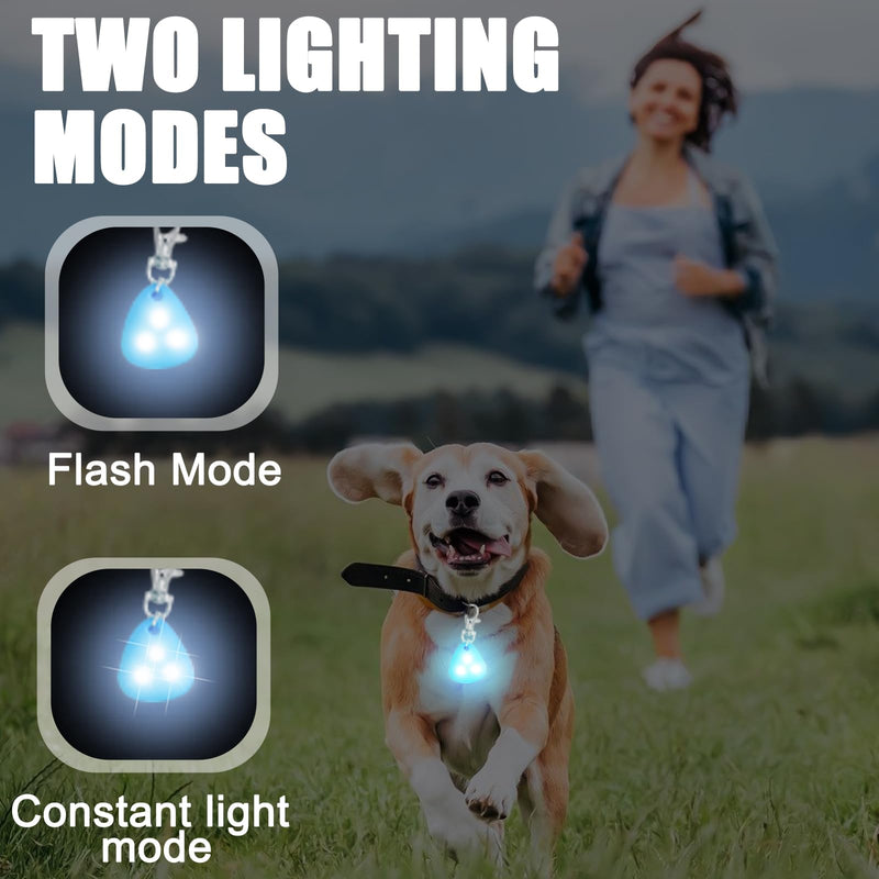 GAOUTO Pack of 5 dog light pendants, silicone dog safety flashing light clip-on LED light pendant, pet light collar with 3 light modes, waterproof pet safety night running lights - BeesActive Australia