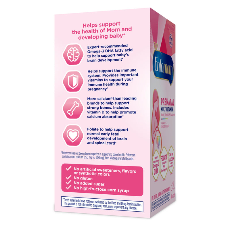 Enfamom Prenatal Vitamin Supplement for Pregnant and Lactating Women from Enfamil, 30 Softgels, Omega-3 DHA + Folate + Calcium