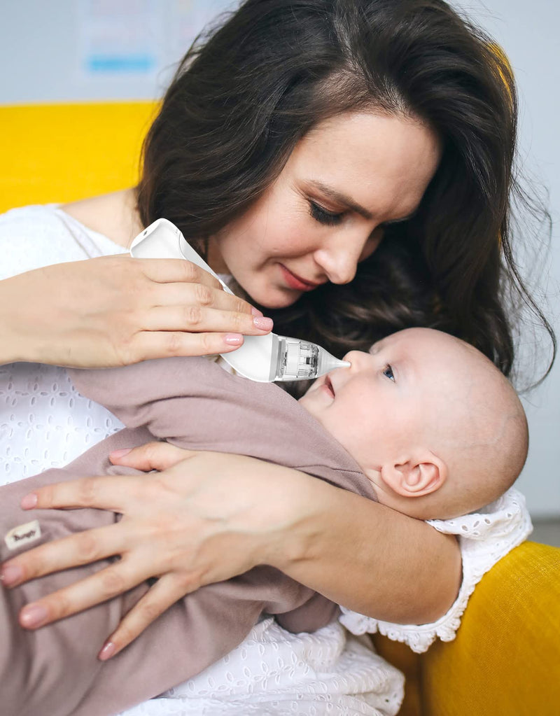 Koalababy Baby Nasal Aspirator, Large Flow Electric Nose Sucker with 3 Suction Levels, Rechargeable Toddler Nose Cleaner, Soft Silicone Tips, Music and Light Soothing