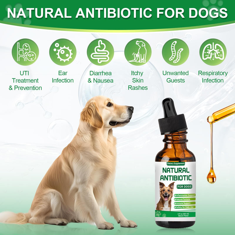 Antibiotics for Dogs,Natural Antibiotics for Dogs,Dog Antibiotic,Pet Antibiotic, Dog Multivitamin, Supports Allergy and Itch Relief,Dietary Supplement,Natural Herbal Supplement 60ml
