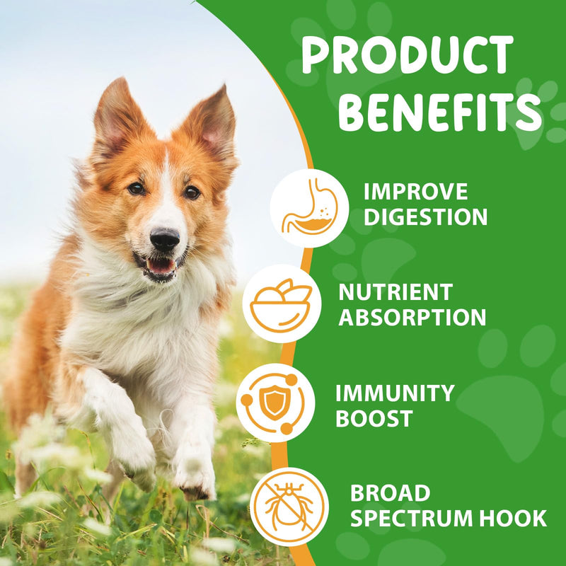 ZIXAOK Dog Worming Drops with Probiotics 60ml, Natural Digestive Support, Gut Health & Immune Aid | Helps Nutrient Absorption & GI Balance