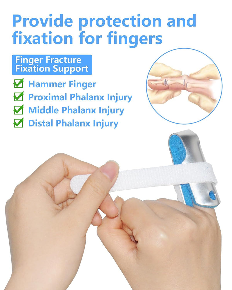 Rolyan Finger Cot, Pack of 12 Foam Lined Aluminum Splints, Immobilizes & Protects The Inside, Top, & Tip of the Finger, Finger Splint, Comfortable & Quick Fracture & Injury Healing, 1" long, Small 1"