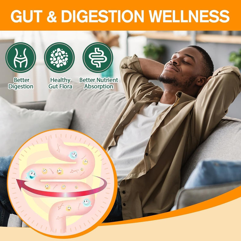 Orange Probiotic Fiber Gummies for Adults Teens, 60 Soluble Fiber Gummies | Fiber Supplement w/ Apple Cider Vinegar, Magnesium Citrate, FOS, Bacillus Coagulans, Inulin, Acacia for Digestion & Gut