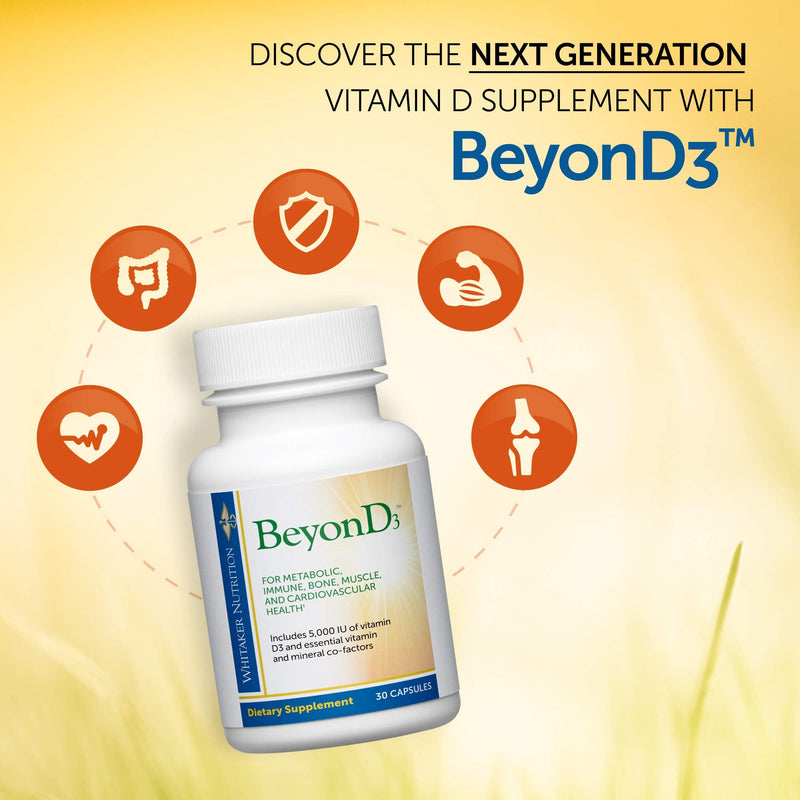Dr. Whitaker's BeyonD3 - Vitamin D3 Supplement w/Vitamin K2 & Magnesium | Immune Health 30 Count (Pack of 1)