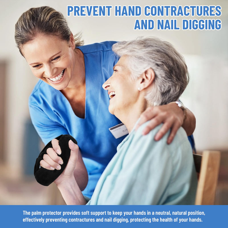 TYYIHUA Palm Protector Palm Grips Hand Contracture Cushions with Elastic Band & Finger Sepereter, for Stroke Hand, Arthritis Parkinson Dementia 2